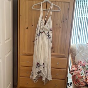 Free People White Embroidered Dress